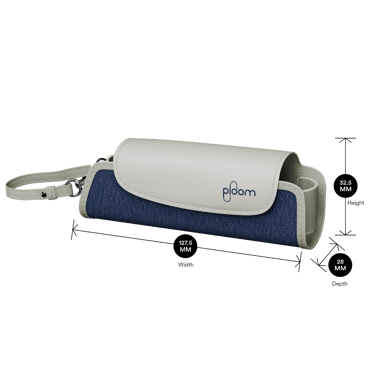 Ploom Denim Dəri Fusion Solo daşıma qabı məhsul ölçüləri ilə göstərilir: hündürlük 32.5 sm x en 12.75 sm və qalınlıq 2.8 sm

