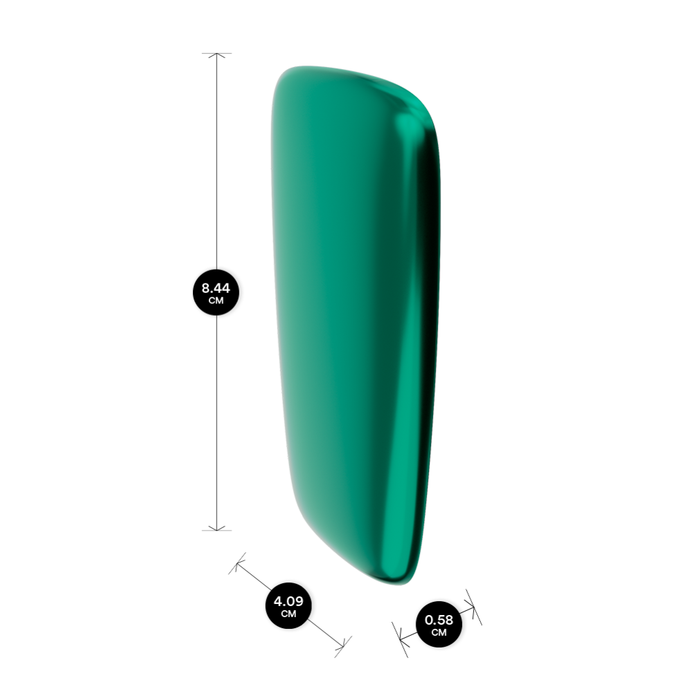 Ploom X Advanced front panel Amazon Green dimensions