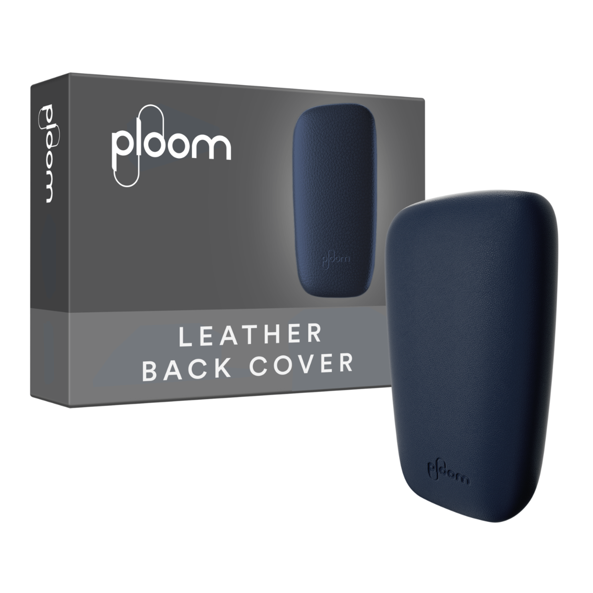 Ploom X Advanced leather back cover navy blue packaging
