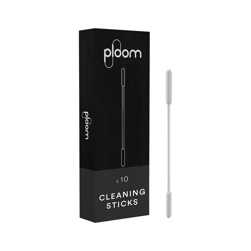Ploom cleaning sticks packaging with close-up view of accessory.