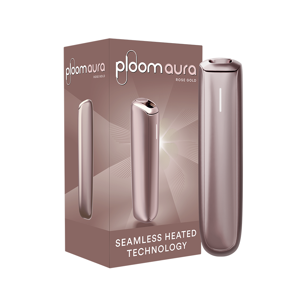 Cihazla birlikdə Ploom AURA Rose Gold qablaşdırması

