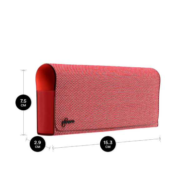 Ploom X Advanced fabric carry case red closed dimensions