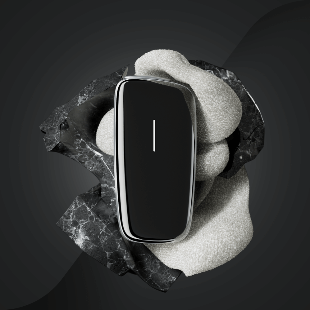 Ploom X Advanced front panel slate grey visual with a grey background
