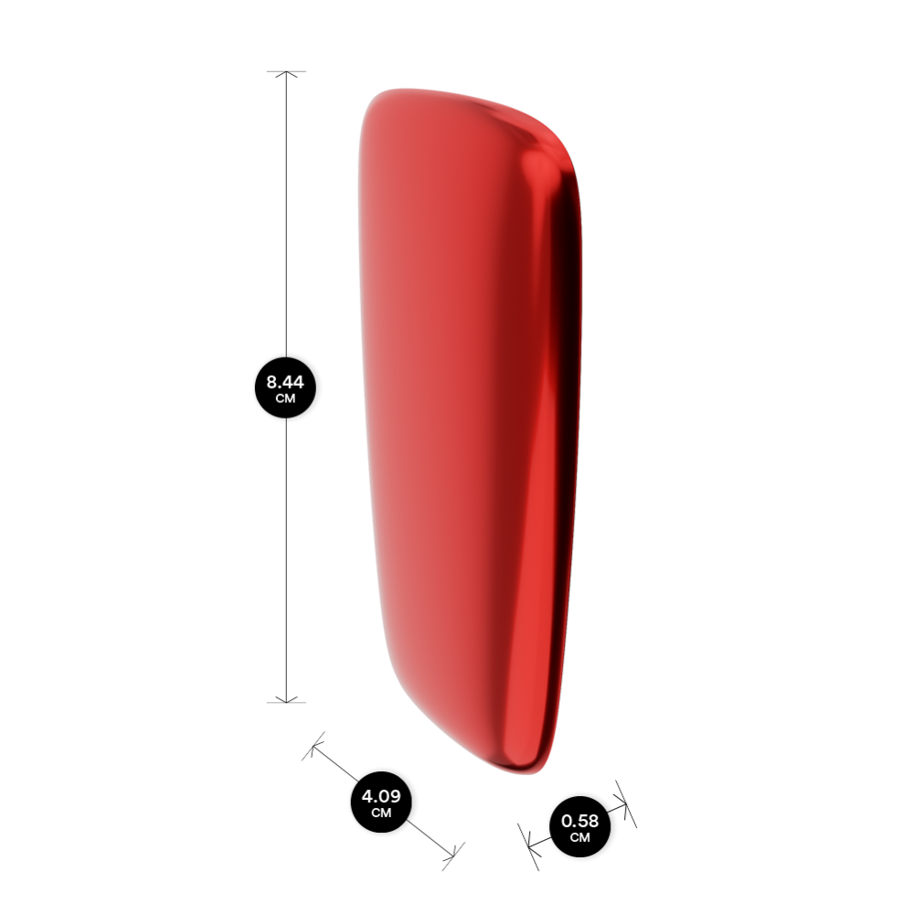 Ploom X Advanced Lava Red ön panelinin ölçüləri